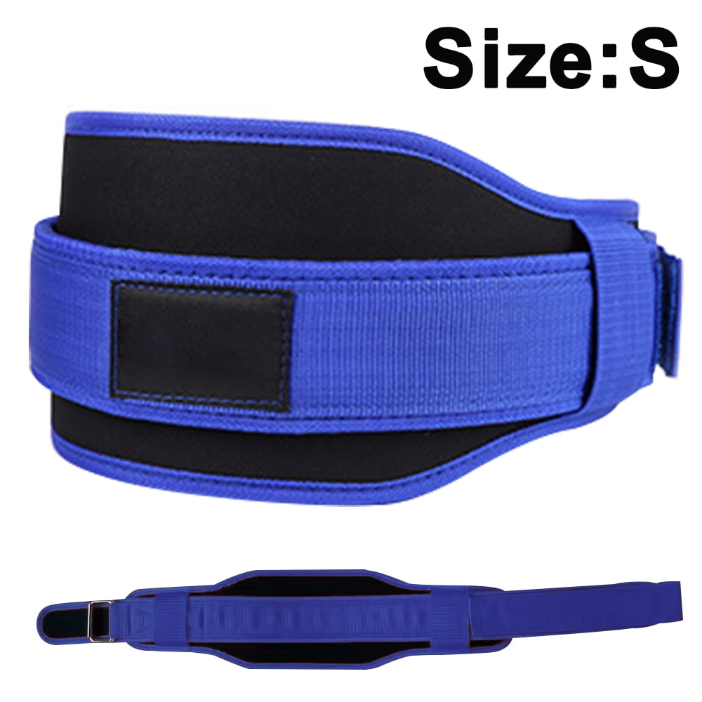 Weight Lifting Belt Training Gym Fitness Bodybuilding Back Support Workout Blue 