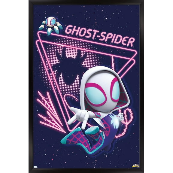 Marvel Spidey And His Amazing Friends - Ghost Spider Wall Poster, 14.725" x 22.375" Framed