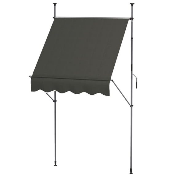 5 Pack Manual Retractable Awnings, Freestanding Patio Shade Canopy with UV Protection, Easy No-Screw Setup for Doors, Windows - Dark Gray