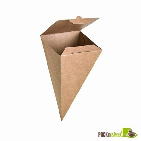 Packnwood 210SCONEKR 3.5 x 3.5 in. Closeable Kraft Snack Cone Top