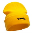 thumbnail image 4 of Panther Pounce Embroidered 12 Inch Long Knitted Beanie - Yellow OSFM, 4 of 5