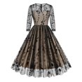 thumbnail image 2 of Ayolanni High Waist Fall Dresses for Women Solid Long Sleeve Crew Neck Embroidered Maxi Evening Gown Dress Formal Fitted Elegant Sundress Black L, 2 of 6
