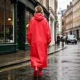 thumbnail image 6 of Kamentoy Women Waterproof Long Raincoat with Hood, Zipper Front Lightweight Rain Poncho Jacket for Hiking Camping Travel Outdoor Activities, 6 of 7