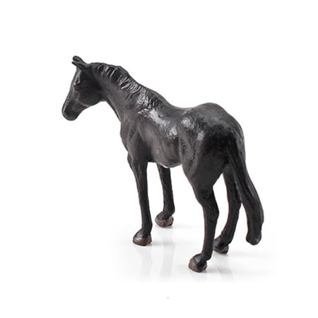 Animal Simulated Pony Mini Cake Topper Figures Horse Model Toy FRIESIAN STALLION