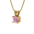 thumbnail image 2 of 0.5 cctw Simulated Pink Diamond Yellow Gold Plated Pendant with 16" Box Chain (5mm, Round Cut), 2 of 6