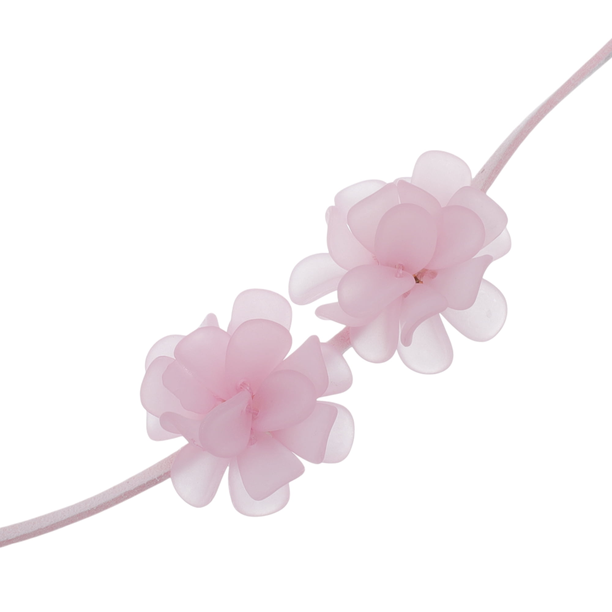 Unique Bargains Adjustable Flower Straps Choker Pink [Adjustable Frosted Flower Straps]
