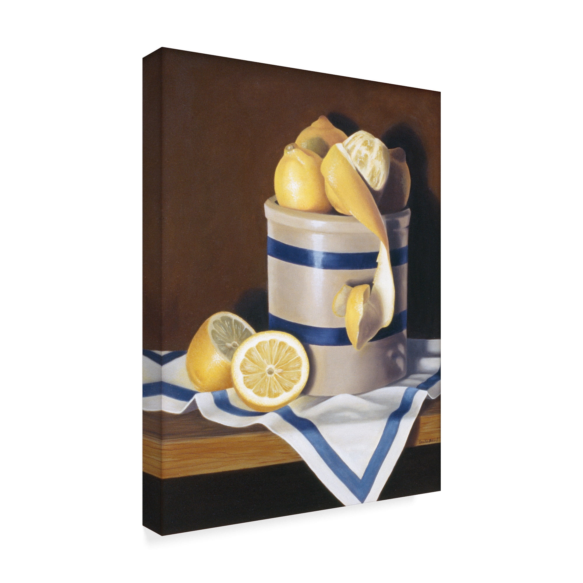 Trademark Fine Art 'Blue Striped Lemons' Canvas Art by Cecile Baird