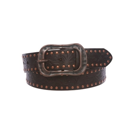 Embossed Casual Belt - Snap On 1 1/2