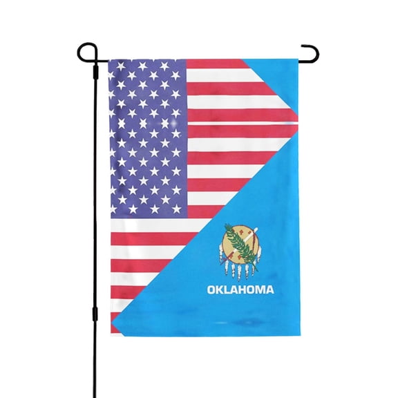 America Oklahoma Flag House Flag Double Side Garden Flag For Outside Room House Yard Indoor 28" X 40"