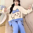 thumbnail image 2 of Kawaii Pajamas Suit Chiikawa Usagi Cotton Spring Hachiware Long Sleeves Pants Sleepwear Casual Homewear, 2 of 9
