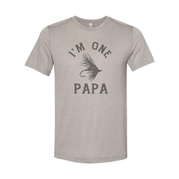 "Papa Shirt, I'm One Fly Papa, Fishing Shirt, Sublimation T, Grandpa Shirt, Fly Fishing Tee, Fly Fishing, Gpa Gift, Gift For Papa, Papa, Heather Stone, LARGE"
