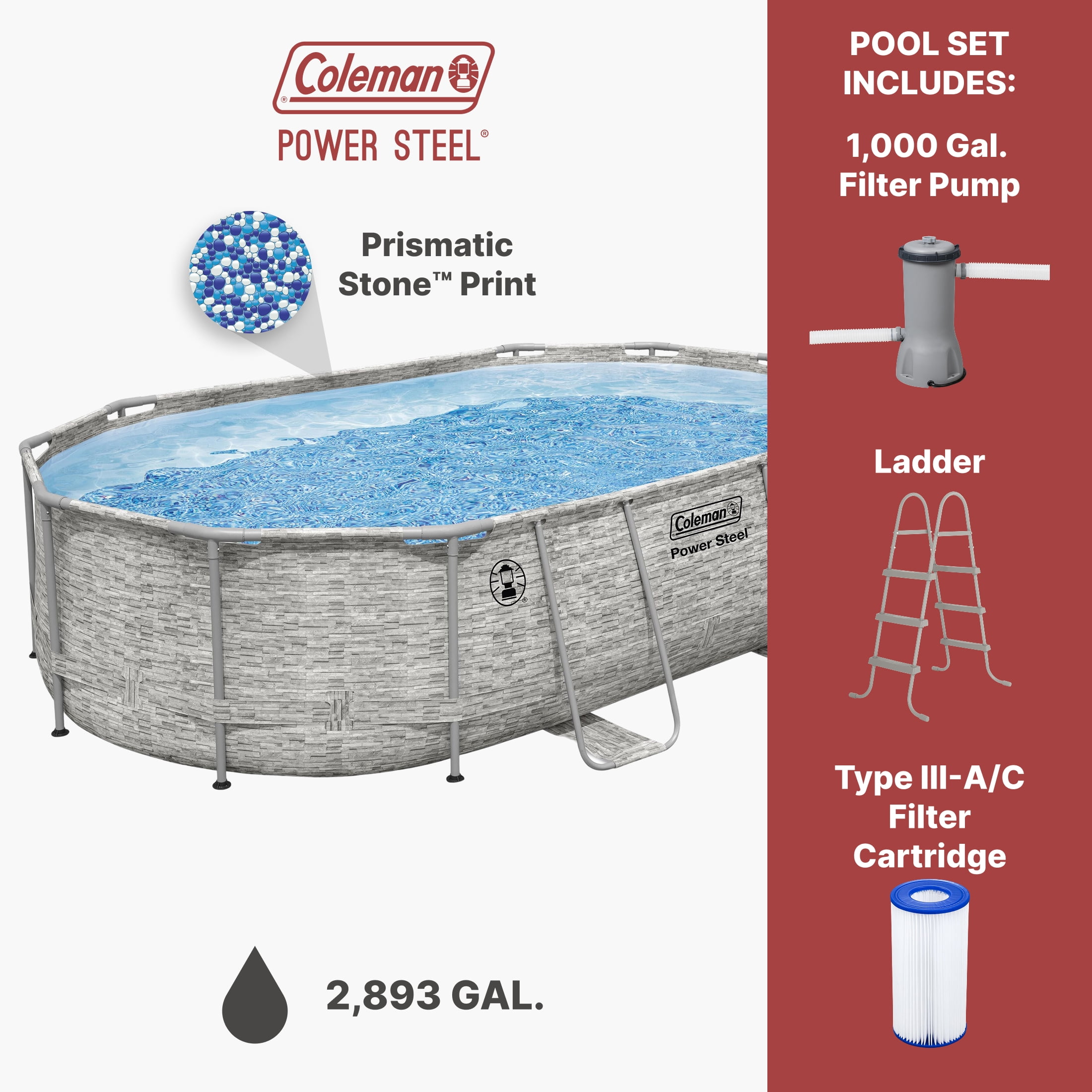 Coleman - ☆happy☆’s shop Coleman Deluxe Power Steel 18x48” Swimming Pool Set