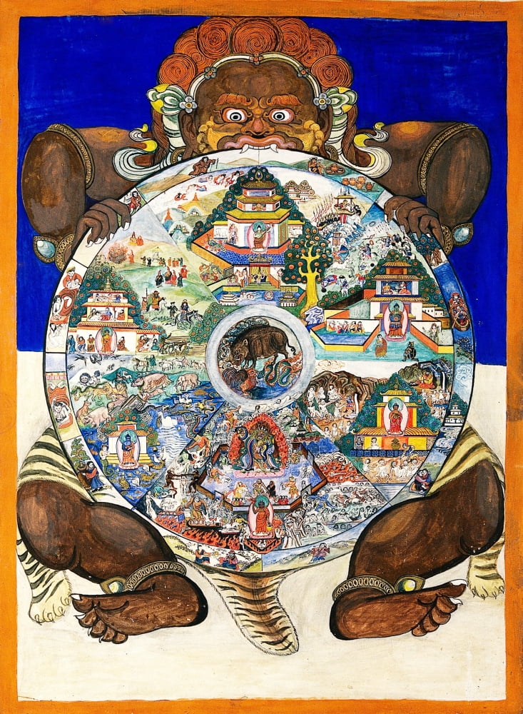 Yama Hindu God of Death with Wheel of Life Poster Print by