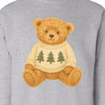 thumbnail image 3 of Inktastic Vintage Teddy Bear in Sweater with Christmas Trees Adult Sweatshirt, 3 of 4
