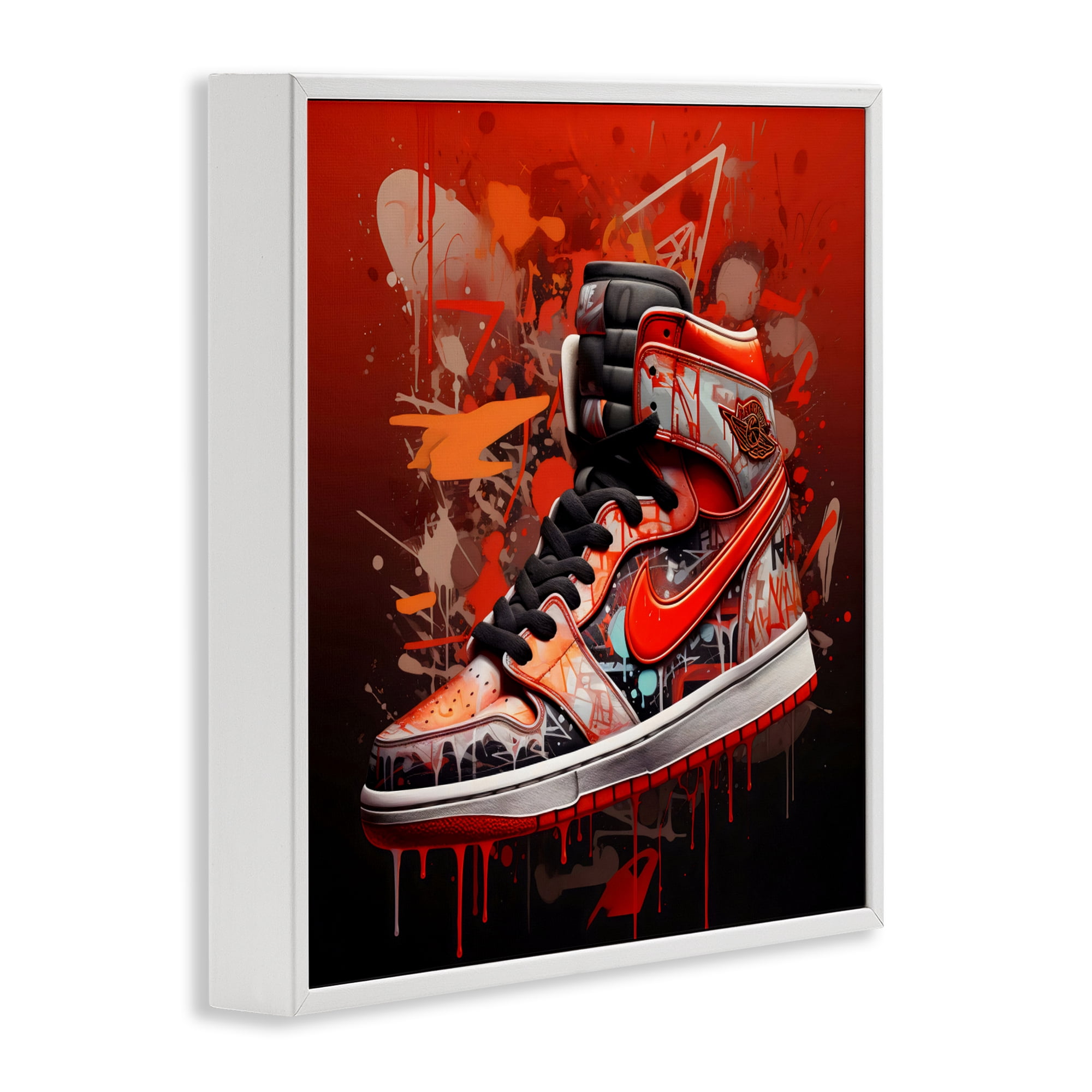 Stupell Industries Shades Of Red Sneaker White Framed Giclee Art, design by Creative Studio