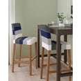 thumbnail image 2 of Navy Blue Grey Striped Bar Stool Covers Set of 2, Farmhouse Modern Stretch Washable Bar Chair Covers with Backs, Removable Pub Counter Height Chair Cover for Kitchen Dining Room Cafe, 2 of 7