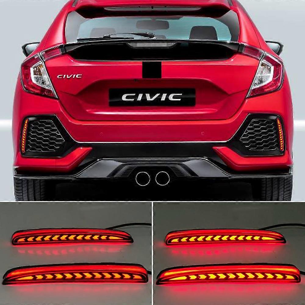 Type R Led Bulb 2PCS For Honda Civic Type R LED Rear Bumper Fog Lamp Brake Light ...