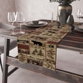 thumbnail image 3 of Rustic Country Bear Table Runner,Patchwork Cabin Wild Animals Hunting Table Cloth for Home Kitchen Dining Table Decoration Party 13x90in, 3 of 6