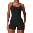 thumbnail image 5 of Jumpsuits for Women Tummy Control Backless One Piece Workout Jumpsuits Sleeveless V Back Scrunch Yoga Romper, 5 of 5