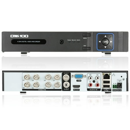 Digital Video Dvr - OWSOO XVR 8CH Channel 1080P Hybrid NVR AHD TVI CVI DVR 5-in-1 Digital Video Recorder PTZ H.264 P2P Support for Android/IOS APP Control Motion Detection + 1TB Seagate HDD Support Audio Record