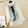 thumbnail image 3 of Summer Sunscreen Shirt Elegant Perspective Thin Chiffon Blouse Korean Harajuku See Through Loose Top Casual Women's Cardigan, 3 of 5