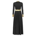 thumbnail image 4 of Doomiva Women Liturgical Praise Dance Dress Long Sleeve Lyrical Dancewear Church Worship Tunic Black S, 4 of 7