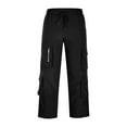 thumbnail image 4 of Mens Casual Cargo Pants Lightweight Elastic Waist Drawstring Athletic Pant Solid Color Running Trousers with Pockets Dark Gray M, 4 of 6