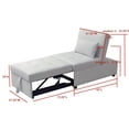 thumbnail image 2 of Caskey Convertible Ottoman Sleeper Bed Chair, White Vinyl, 2 of 8