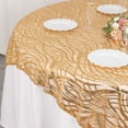 thumbnail image 3 of Efavormart 72"x72" Gold Wave Embroidered Sequin Table Overlay, Sparkly Square Table Topper, 3 of 6