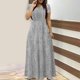 thumbnail image 4 of Vestido de Verano para las Mujeres Gradiente Impreso Cuello en V Manga Corta de la Longitud Del Tobillo Vestido, Vestido Corto de Verano, 4 of 5