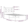 thumbnail image 4 of Pemberly Row Contemporary Powder-Coated Steel Single Bed Frame in White, 4 of 12