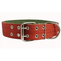 Genuine Leather Dog Collar, Padded, Red 1.75' Wide. Fits 23'-27' neck size Great Dane Mastiff