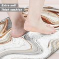 thumbnail image 3 of Kitchen Mats for Floor Anti Fatigue Floor Marble Cushioned Memory Foam Non Slip PVC Leather Padded Comfort Standing Rugs Set of 2, Abstract Golden Swirl Design, C1, 3 of 6