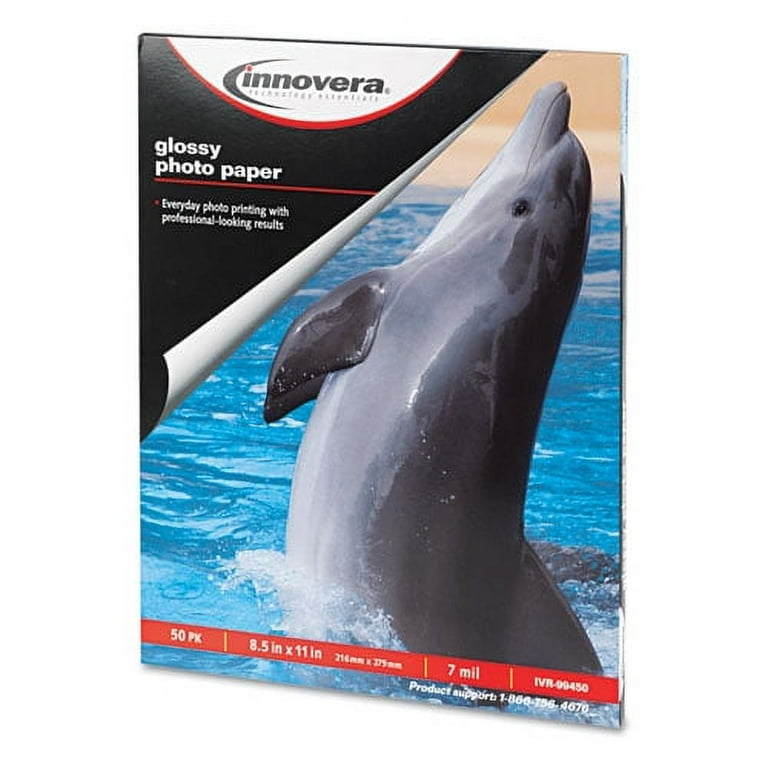 Glossy Photo Paper, 7 mil, 8.5 x 11, Glossy White, 50/Pack Glossy Photo Paper, 7 mil, 8.5 x 11, Glossy White, 50/Pack