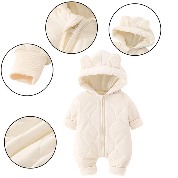 Esaierr Infant Boys Girls Winter Snowsuit Outwear for Newborn Romper Jumpsuit Warm Zip Jumpsuit for 0-18M