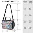 thumbnail image 4 of FORMRS Student Insulated Lunch Bag with Shoulder Strap Reusable Cooler Box for School, Blue Shimmering Pattern, 4 of 9
