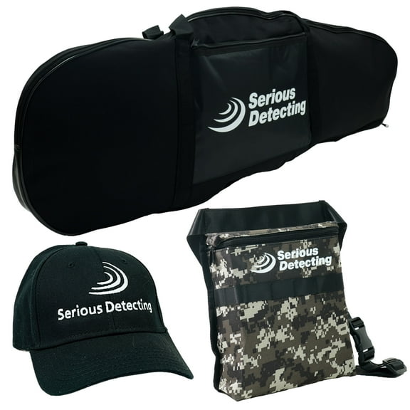 Serious Detecting All-Purpose Padded Carry Bag for Metal Detector, Pouch, Cap