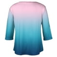 thumbnail image 5 of ADSSDQ Blouses For Women Plus Size 3/4 Length Sleeves Tie Dye V Neck T Shirts Hawaiian Shirt Elbow Length Summer Work Tops Loose Casual Fall Womens Clothes With Pocket Pink XL, 5 of 5