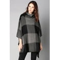thumbnail image 2 of Noisy May Knitted Check Poncho One Size Fits All, 2 of 12