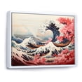 thumbnail image 2 of Designart "Masterpiece Pink Great Wave of Kanagawa II" Nautical & Beach Floater Framed Canvas Art Print, 2 of 7