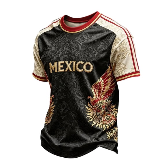 Men's Mexico Soccer Jersey Shirts 2D Graphic Short Sleeve Tee Crew Neck T Shirts Happy Fashion Jerseys for Men 2026 Summer Shirts