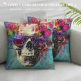 thumbnail image 3 of Skull with Glasses and Butterflies' Abstract Throw Lumbar Cushion Pillow Cover for Living Room, Sofa, 3 of 5