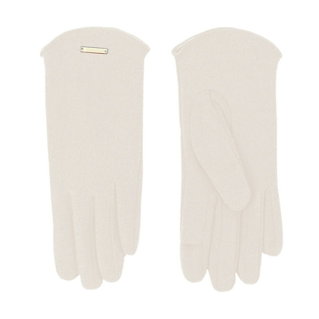 GDREDA Winter Thermal Touchscreen Gloves Lined Windproof Riding Mittens for Cycling Soft Warm Cold Weather Comfort White,One Size