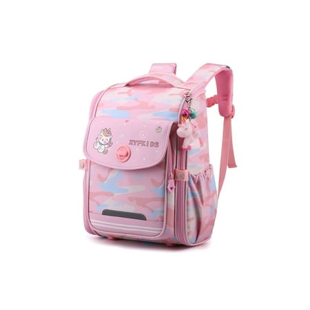 

Colisha Unisex Bookbag Anti-Theft Daypack Multipurpose Oxford Backpack Multi Pockets Laptop Large Capacity Shoulder Bags Infantry Pack Handbag Notebook Light Pink with Pendant