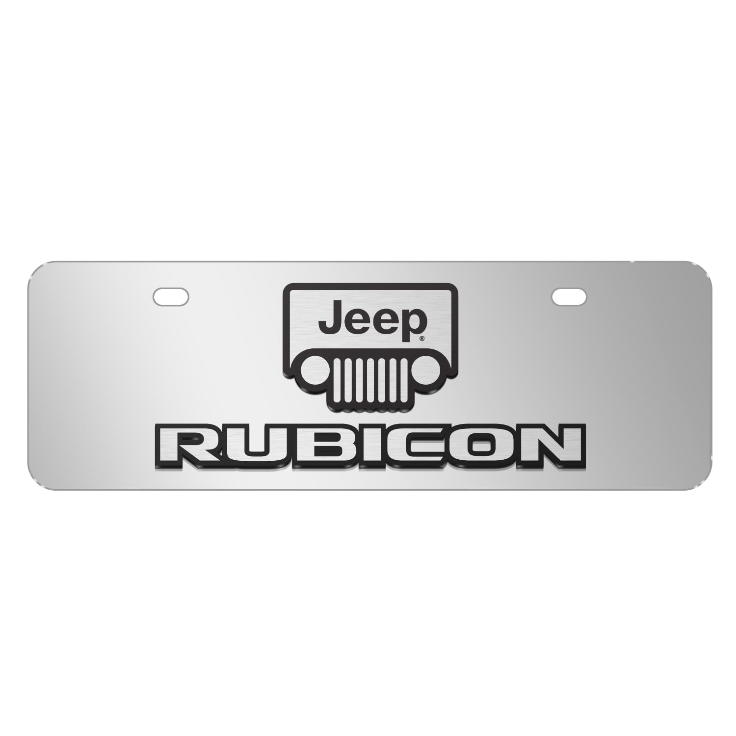 Jeep Rubicon Wrangler 3D Logo on Chrome HalfSize Stainless Steel