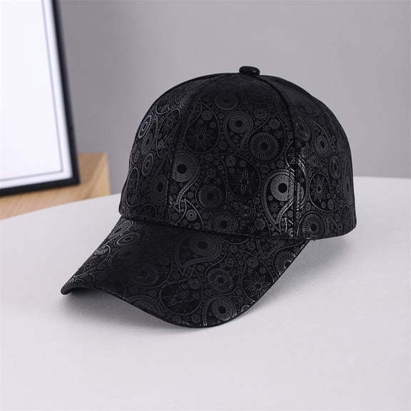 Yigetop Adjustable Breathable Baseball Cap for Women Men Sequins Casual Sports Cap Sun Hat Black