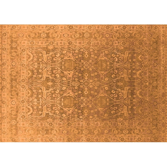 Ahgly Company Indoor Rectangle Oriental Orange Industrial Area Rugs, 6' x 9'