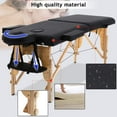 thumbnail image 2 of Dkelincs 73 inch Massage Table 2 Folding Adjustable Massage Bed Wood Frame Spa Bed with Face Cradle 450 lbs Capacity, Black, 2 of 7