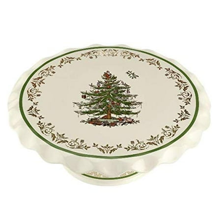Spode Christmas Tree Gold 16oz Pedestal Goblets (Set of 4) - Gold Rimmed Glasses Festive Holiday Drinkware for Christmas Dinner Wedding Gifts - Classic Holiday Glassware for Wine Cocktails Martini