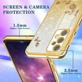 thumbnail image 5 of (3in1 for Samsung Galaxy A53 5G Phone Case Glitter Sparkly for Women Girls Sparkle Girly Bling Shiny Cover Cute Flowers Floral Design with Ring Pretty Gold Cases for Samsung A53 5G 6.5'', 5 of 12